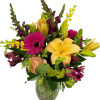 A bouquet full of locally sourced blooms from Len Busch Roses in