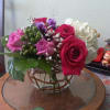 This is a simple bouquet of floral elegance and grace. Hot pink