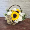 Basket of sunflowers and daisies. Simple and beautiful.
 