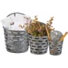 Metal bucket hanging set of three, varying sizes