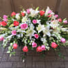 Soft spring colorful sprays of roses, lilies and orchids 