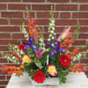 Colorful Basket Arrangement of Seasonal Flowers