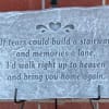 Decorative stone plaque with a memorial quote