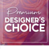Promotional graphic with pink roses and the words Premium Designer's Choice