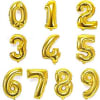 Gold number balloons arranged in a grid from 0 to 9
