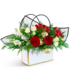 Our Holiday Cheer Tote is a festive mix of reds, whites, and
