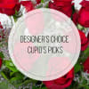 Bouquet of red roses with purple filler flowers