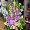 Looking more like modern sculpture than a floral arrangement, this striking bouquet