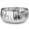 Hammered silver bowl on a white background