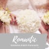 White bridal bouquets with roses and peonies
