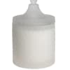 White lidded glass jar with a textured diamond pattern