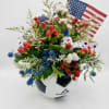 Score major points with this vibrant, patriotic arrangement! Perfect for the sports