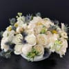 This all white with blue and yellow accent is perfect to welcome