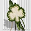 Shamrock fashioned from carnations.

Substitutions of equal or greater value may be made