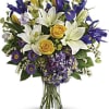 Inspired by the sky on a bright spring day, this glorious bouquet
