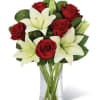 Red roses and white Asiatic lilies - express your feelings of love