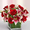 Send this truly original, contemporary bouquet of gorgeous red roses and elegant