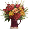 Pour on the autumnal charm! A magnificent fall rose bouquet bursts beautifully