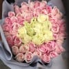 50-100 roses in  any color in a decorative hat box. You