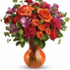 At once bold and delicate, this gorgeous gathering of pink and orange