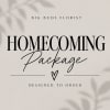 Text graphic reading Homecoming Package with Big Buds Florist branding