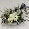 Spooky flower arrangement for Halloween in Black and white.