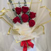 Preserved Florals: Six Red Preserved Roses with preserved Baby's Breath filler and