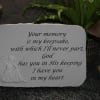 Memorial plaque with an angel and a sympathy verse