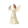 Angel figurine holding a small cat