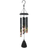 Black hanging wind chime with floral print tubes