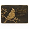 Decorative plaque with a cardinal and the words "Cardinals appear when angels are near"
