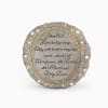 Round memorial plaque with a sympathy quote in an ornate frame