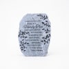 Memorial stone with a grief poem and leaf design