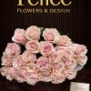Large bouquet of pale pink roses in a round box