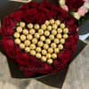 Heart shaped bouquet with Ferrero Rocher Choclates pre order required