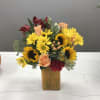 These fall colors softened by a pop of peach are fun and