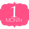 Pink badge with the text "1 MONTH"