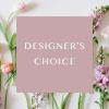 Designer’s choice floral arrangement with pink and white blooms