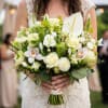 All white bridal bouquet. If you'd like to change colors, write in