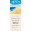 Beach-themed bookmark with ocean and sand illustration and inspirational text