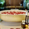 Delicate .richly colored roses petals selected for their velvety texture and deep