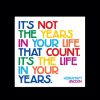 Colorful quote poster with large text on a white background