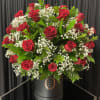 30 red rose arrangement. Can be requested in different color roses or