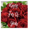 Close-up bouquet of red roses with green foliage