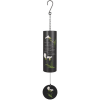 Black hanging wind chime with white calla lily designs