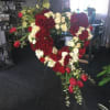 The most beautiful Red and White flowers designed in a heart shape.