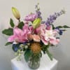 A collection of seasonal flowers in bloom