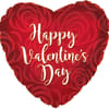 Heart-shaped red balloon with "Happy Valentine's Day" text