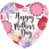 Heart-shaped balloon reading Happy Mother's Day with floral graphics
