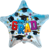 Star-shaped graduation balloon with "You did it! GRAD" text